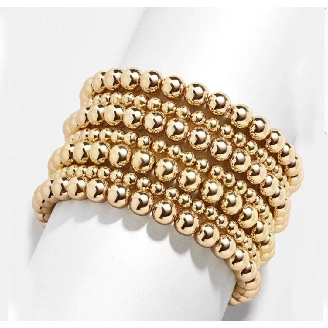 Never tarnish Zirconite Gold Bead stretch Bracelet