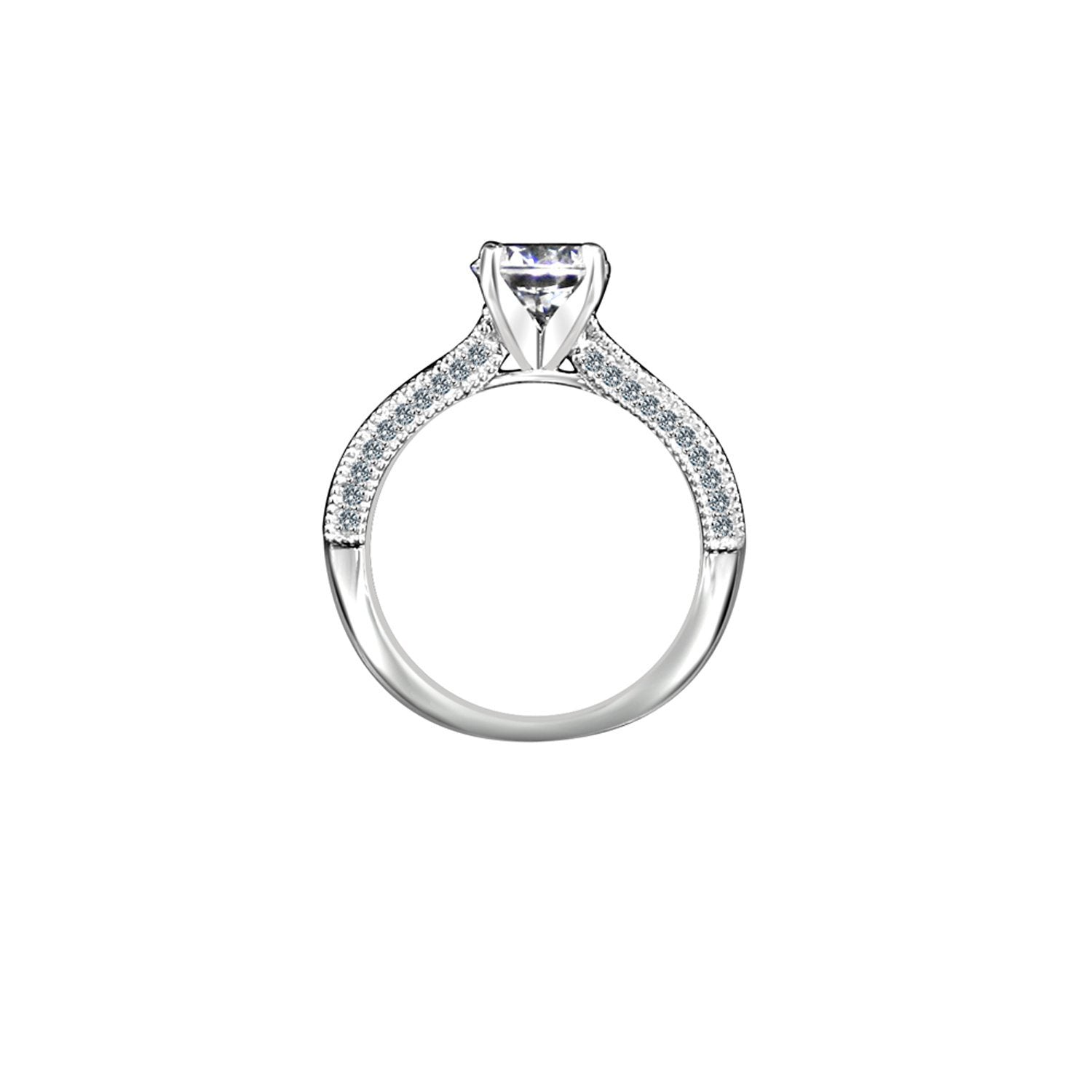 1.5CT  Round Solitaire Diamond Veneer Cubic Zirconia Ring. 635R4007