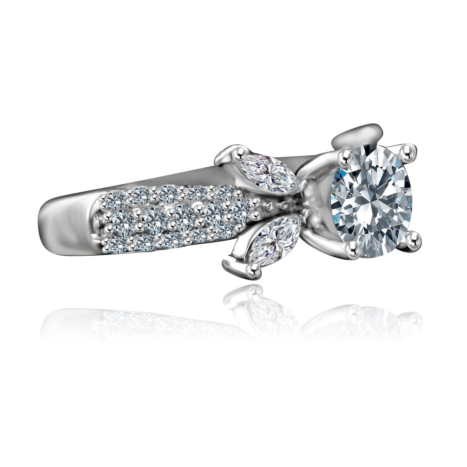 Round Diamond Veneer Cubic Zirconia Ring. 635R3228