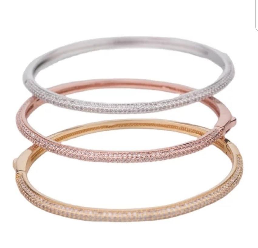 Stainless Steel  Zirconite Cubic Zircnia Bangle Bracelet.812B0270