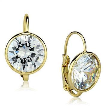 Zirconite Cubic Zirconia Wire Bezel Lever back earrings. 501E3870