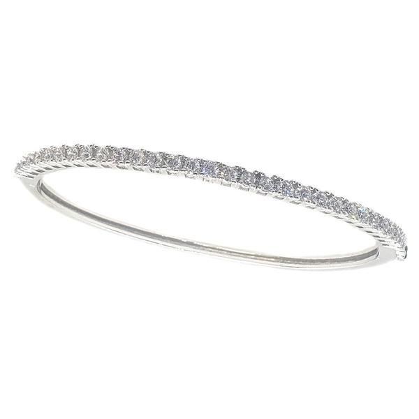 3mm Zirconite Cubic Zirconia hinged Bangle. 698B006