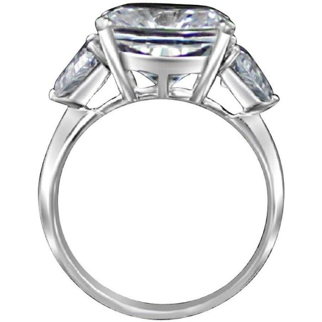 10CT Cushion Square Diamond Veneer Cubic Zirconia 14K Gold Ring. 635R71199k