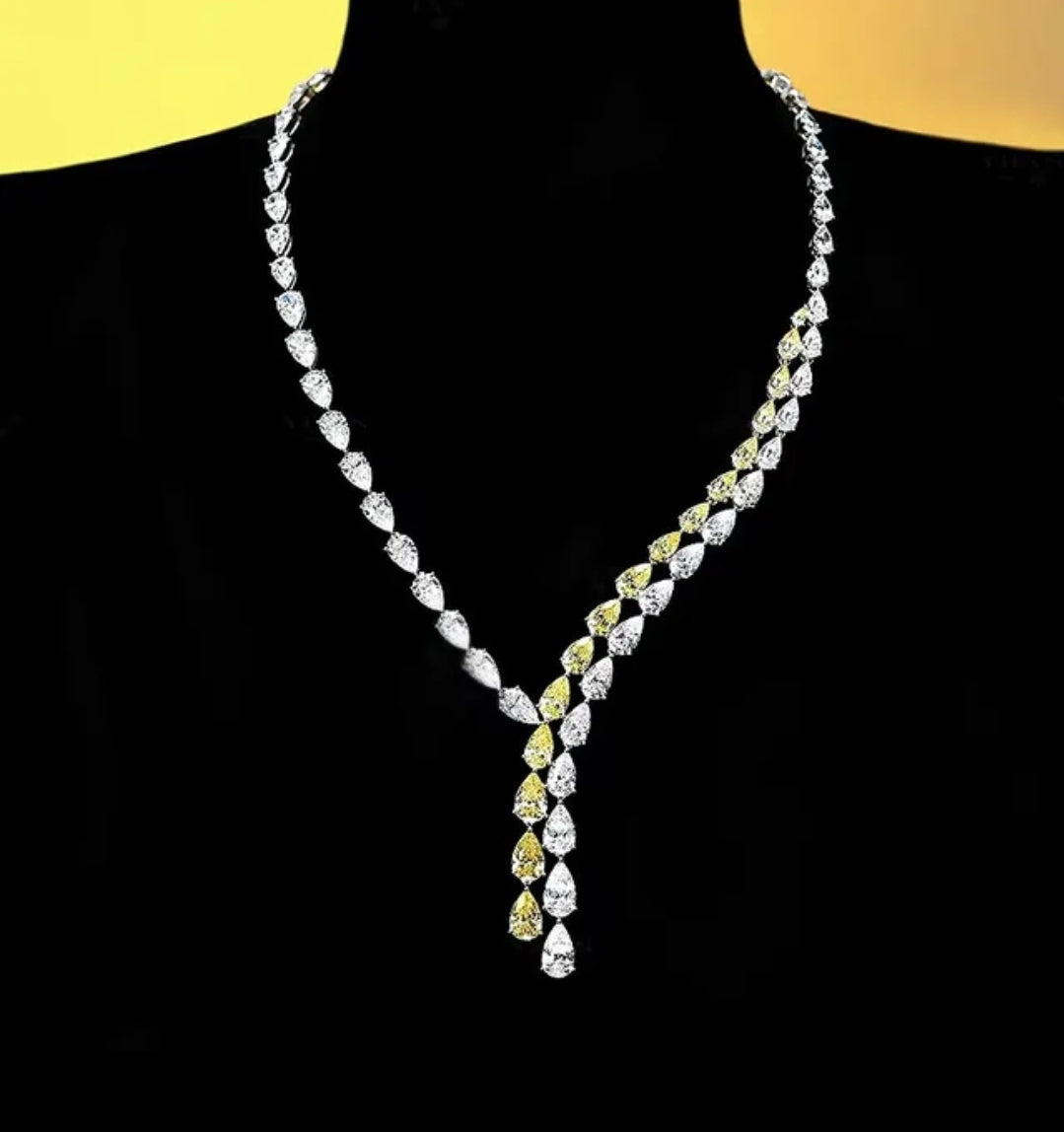 Cubic Zirconia statement  Necklace Lariat Zirconite.840N112