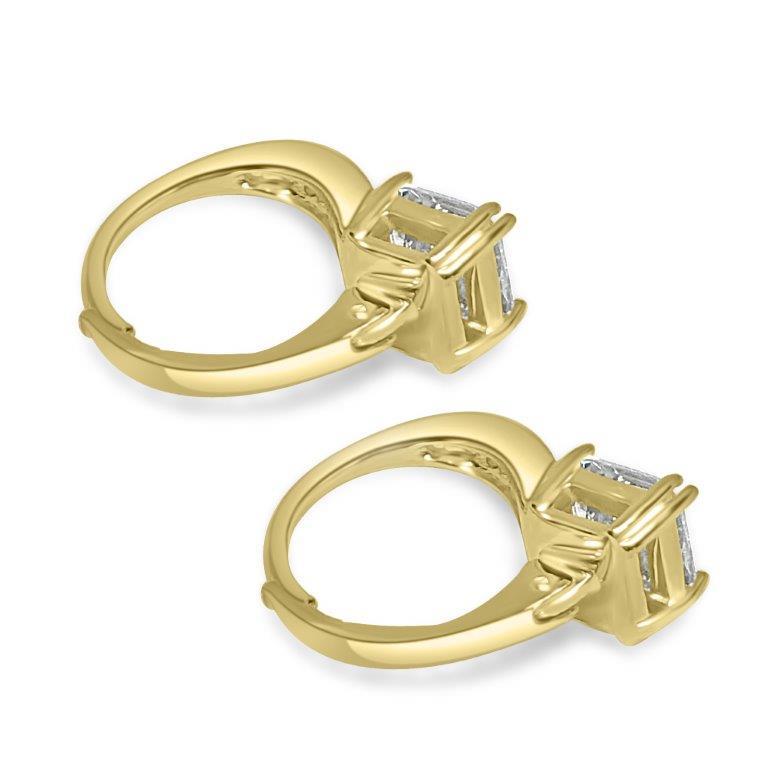 2CT TW Asscher cut Diamond Veneer Cubic Zirconia Earrings. 635E11328