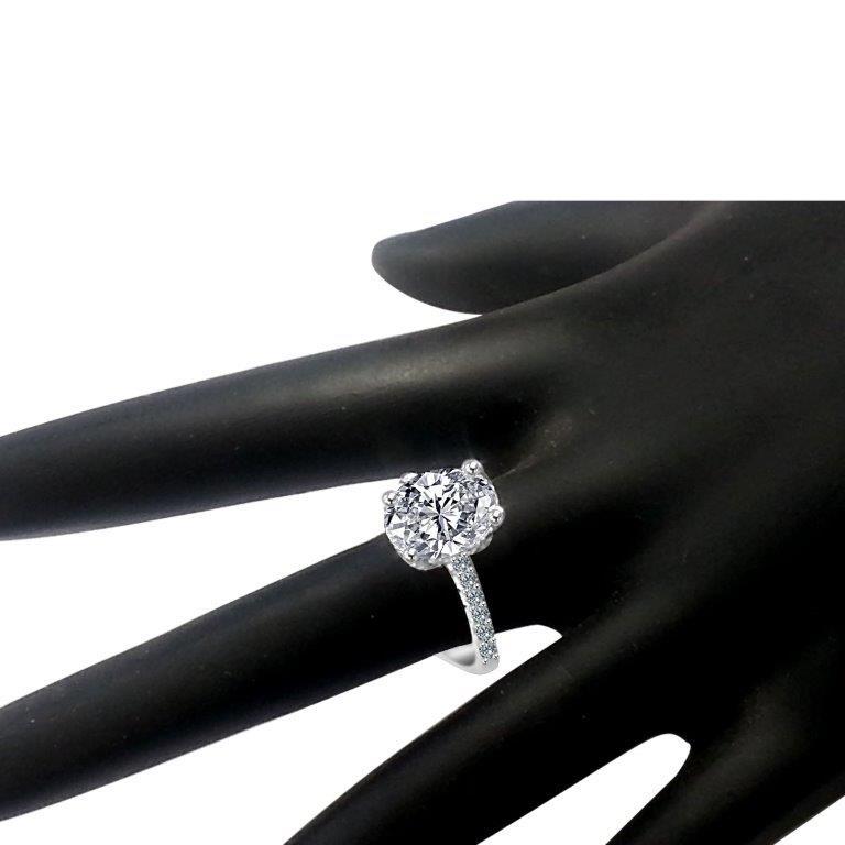 3.5CT intensely radiant Oval Diamond Veneer Cubic Zirconia Solitaire Sterling silver Ring.635R71252