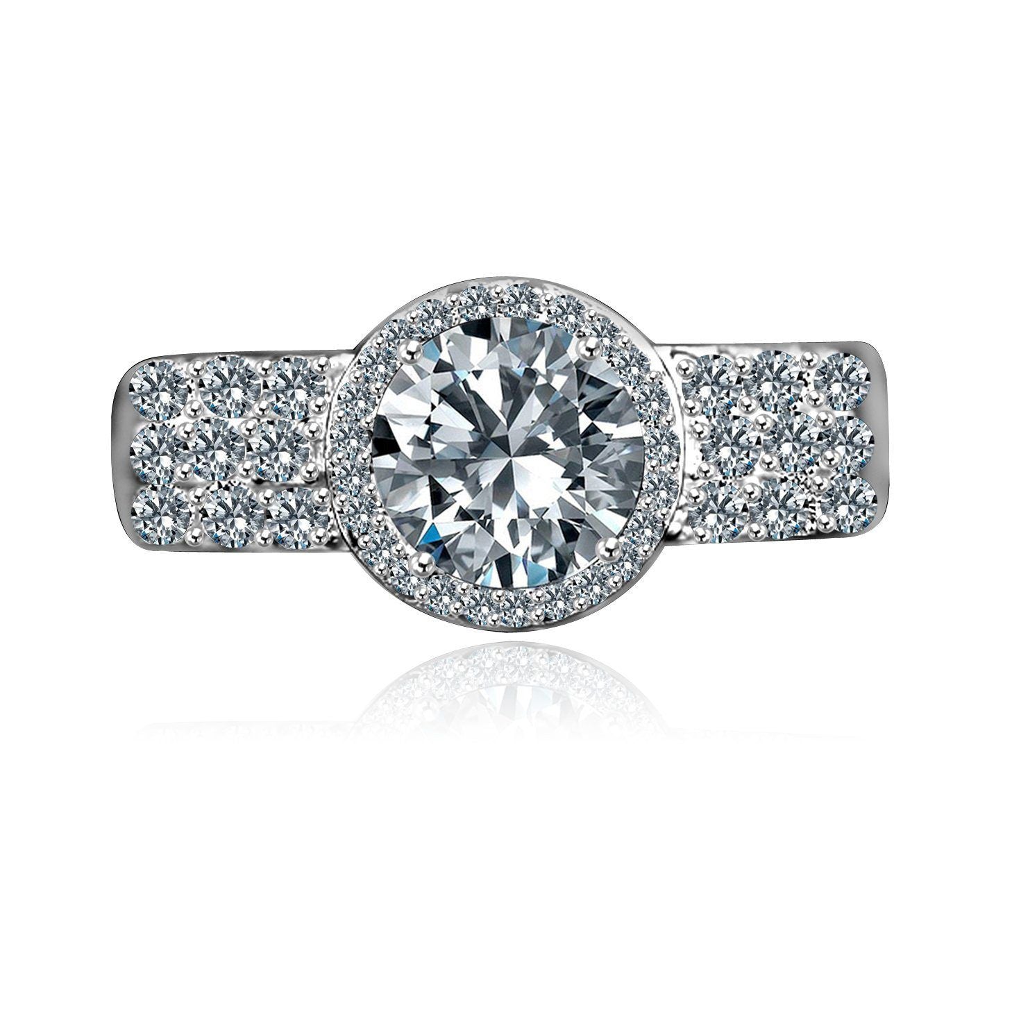 1 CT Round Cubic Zirconia Engagement Diamond Veneer Ring 635R206