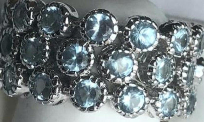 Cubic Zirconia flexible three rows Ring. AR3560