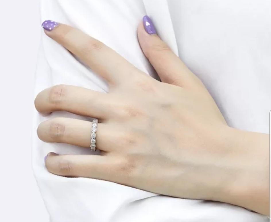 Diamond Veneer Bezel Cubic Zirconia Eternity Band Ring. 635RBEZEL