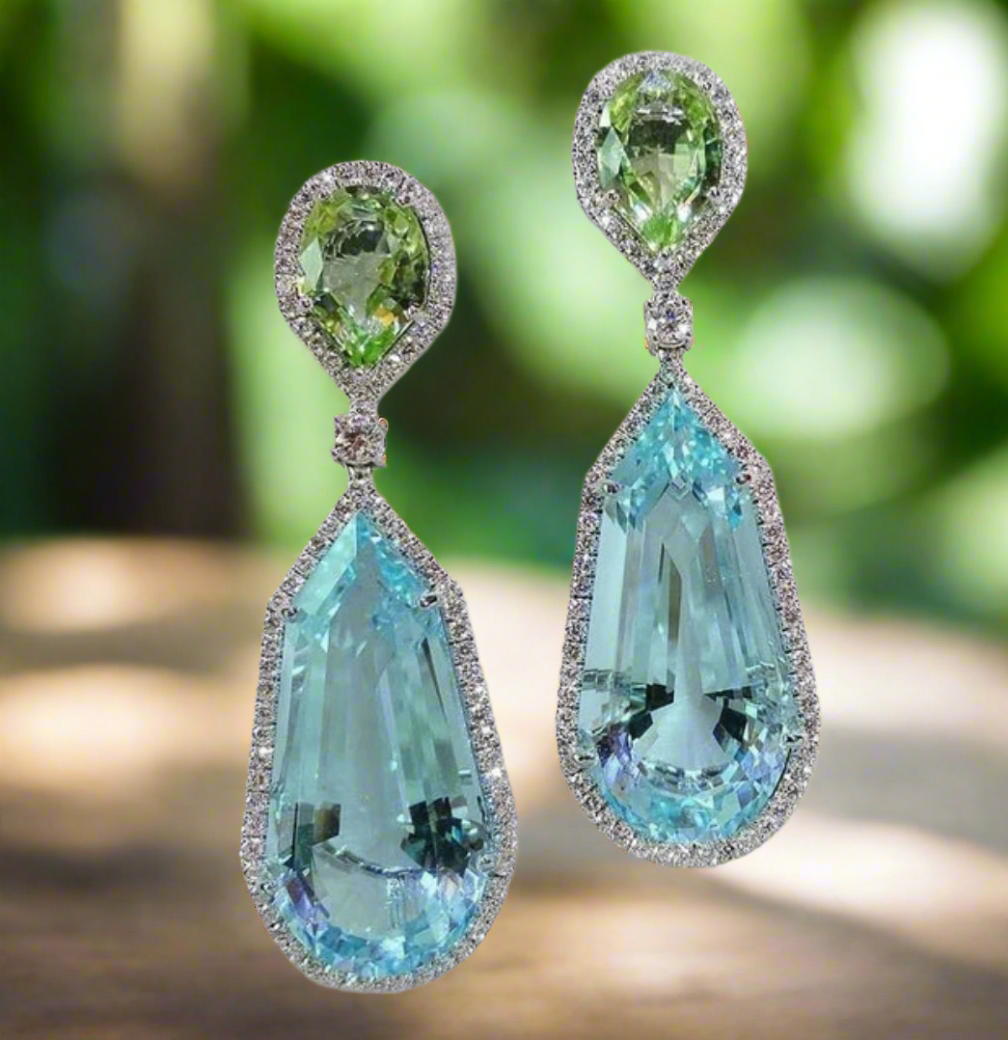 Aqua Blue Cubic Zirconia Earrings Zirconite.826E1074