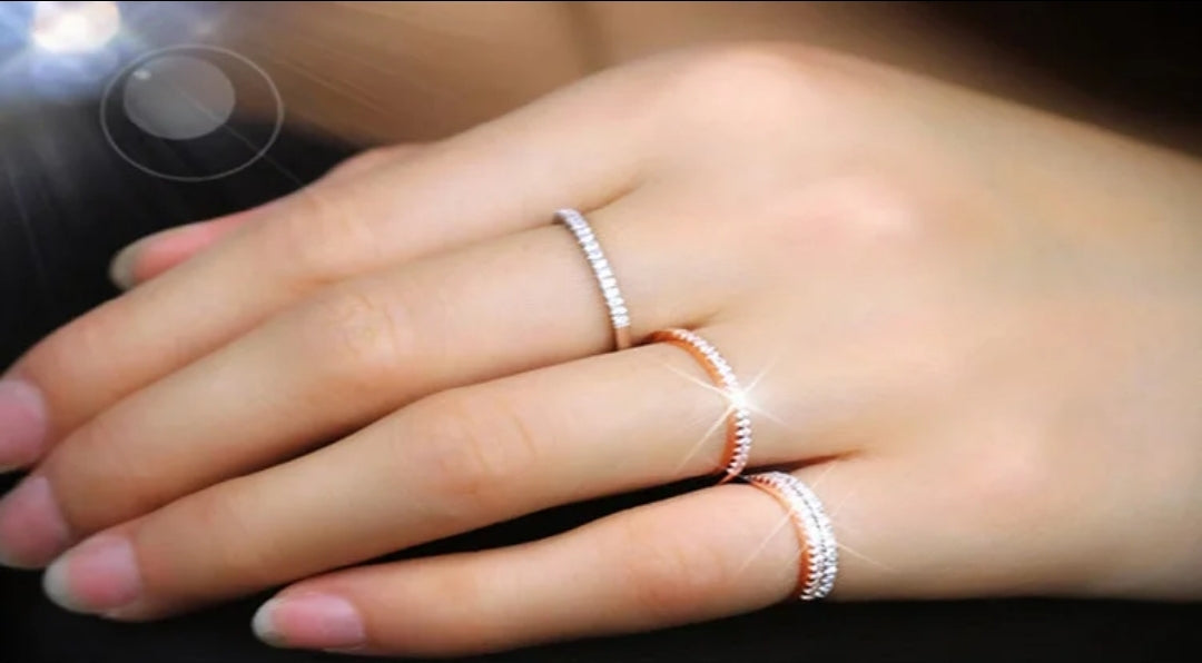 Ring Crystal eternity band Sterling Silver Z-1000