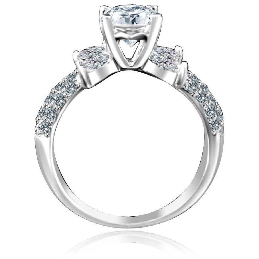 Round Diamond Veneer Cubic Zirconia Ring. 635R3228