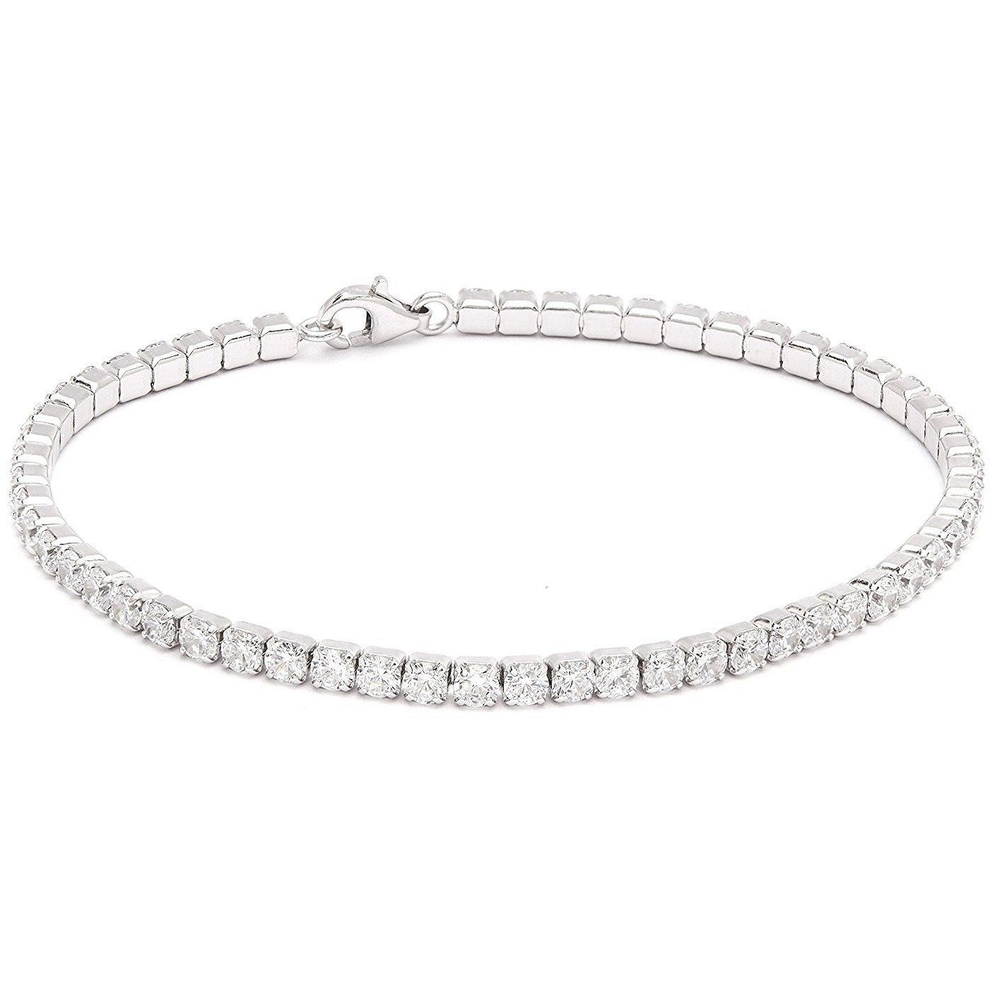 Zirconite Cubic Zirconia Stainless steel Tennis Bracelet. 698B300-Steel