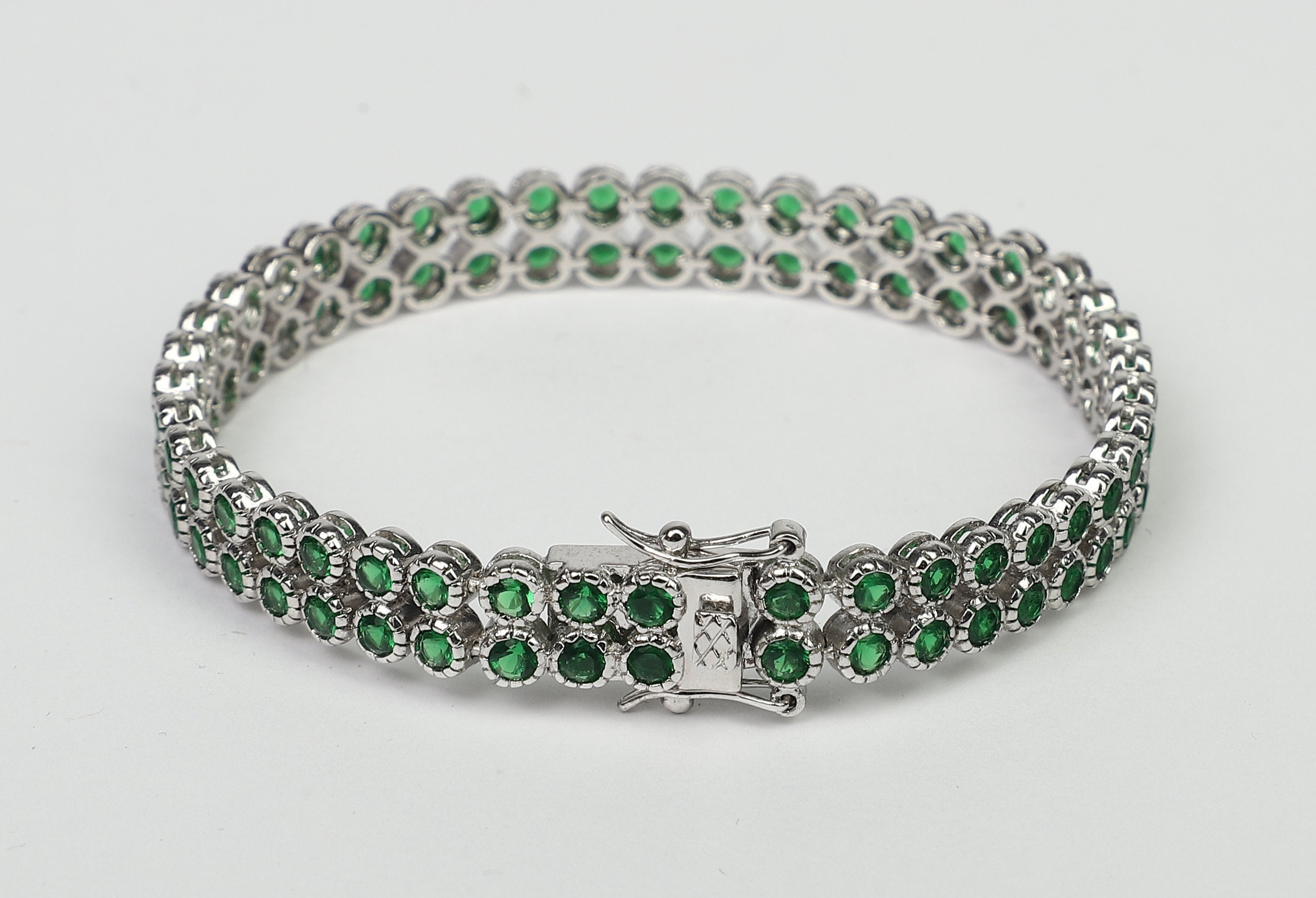 Zirconite Cubic Zirconia Two rows Bracelet. AH3559