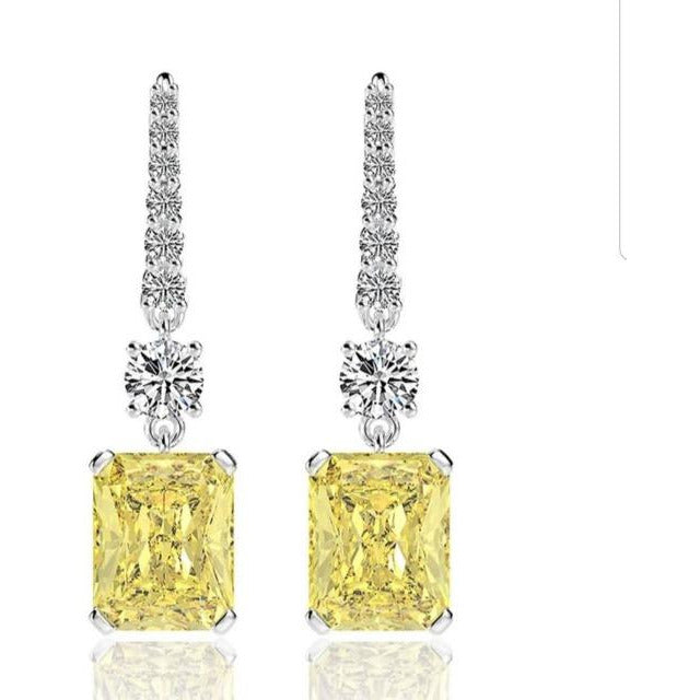 10CT TW radiant Diamond Veneer Cubic Zirconia Drop Earrings. 800E203