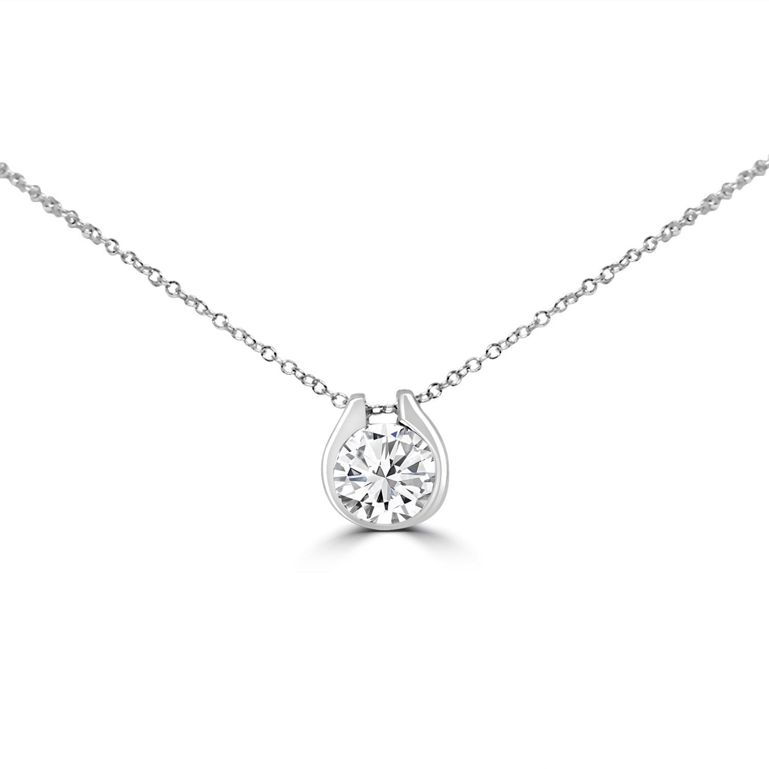 Horse Shoe Diamond Veneer Cubic Zirconia Pendant-final sale.