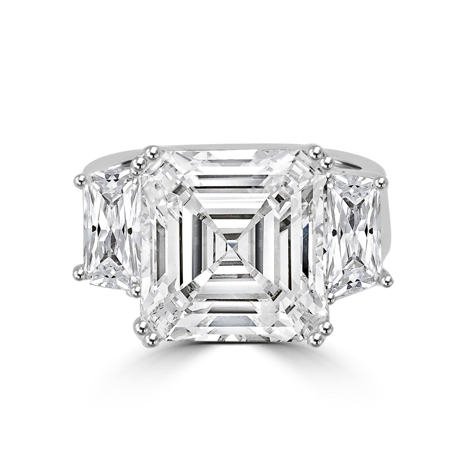 5CT Three stones Cushion Cubic Zirconia Engagement Ring. 635R71467