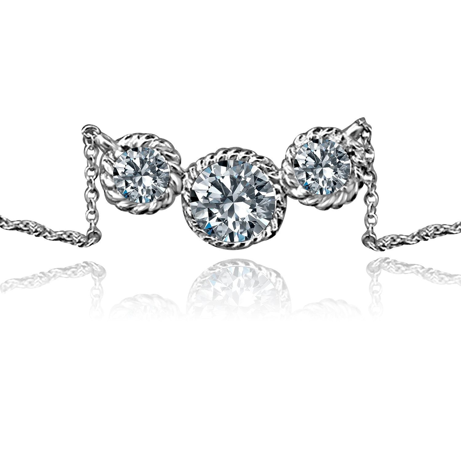 1.5 CT. TW  Diamond Veneer Cubic Zirconia  Pendant. 635P50286