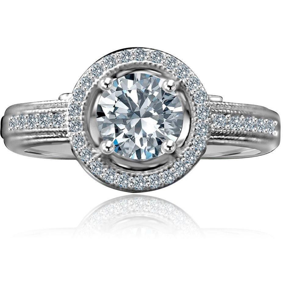 0.75CT Round Diamond Veneer Cubic Zirconia Ring.635R4001