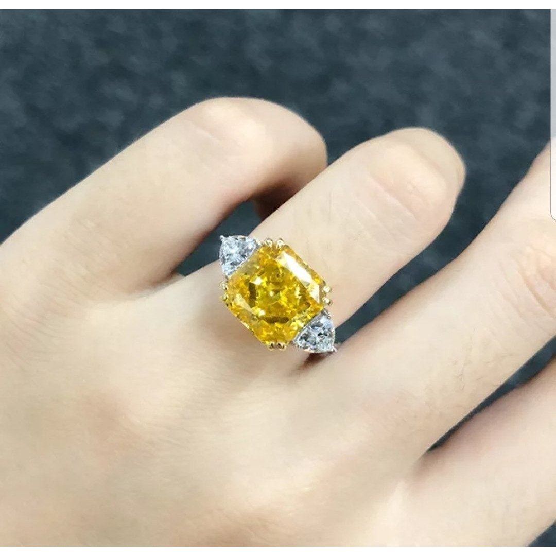 Three Stones Square Cubic Zirconia Engagement Ring. 801R9042