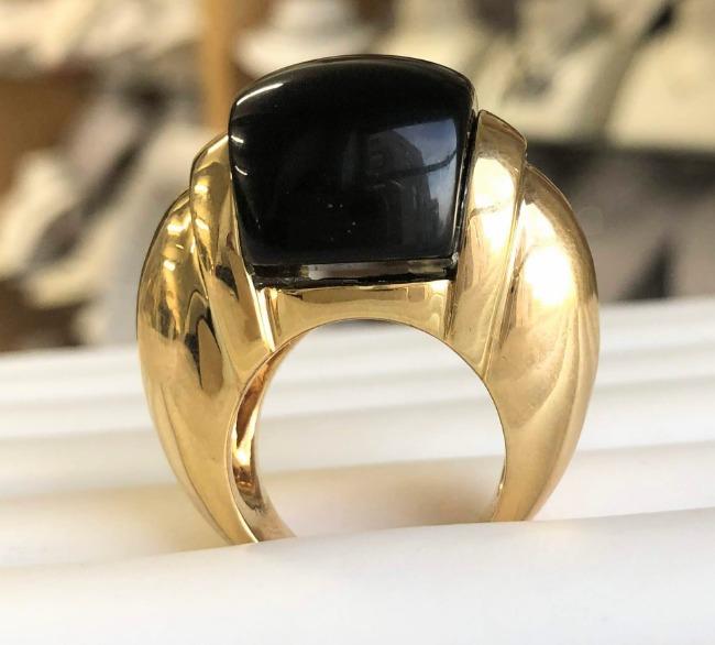 Art Deco Cocktail gold Ring. 501R9W194