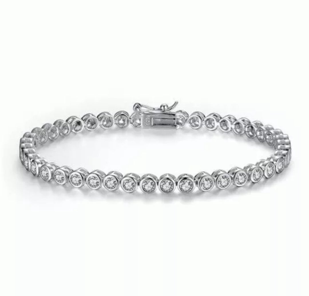 Zirconite Cubic Zirconia Bezel Tennis Bracelet