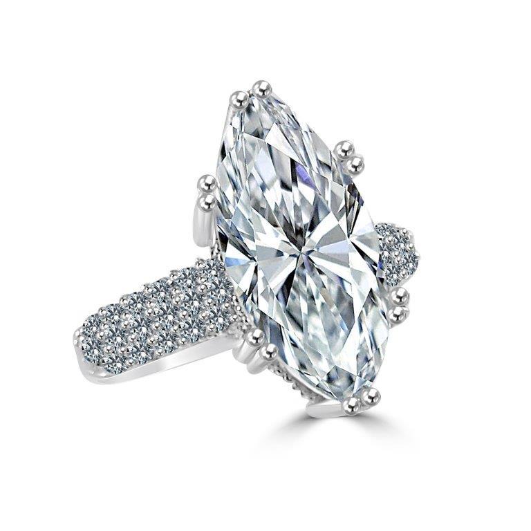 Cubic Zirconia Marquis Solitaire Ring. 600R12827