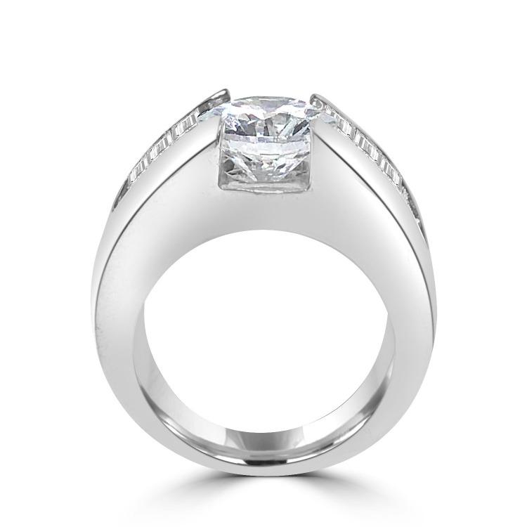 3CT Round Diamond Veneer Cubic Zirconia Ring. 635R30322