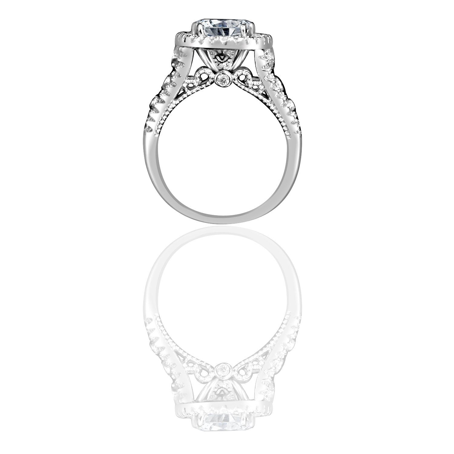 2.5CT Oval Diamond Veneer Cubic Zirconia Ring. 635R4011