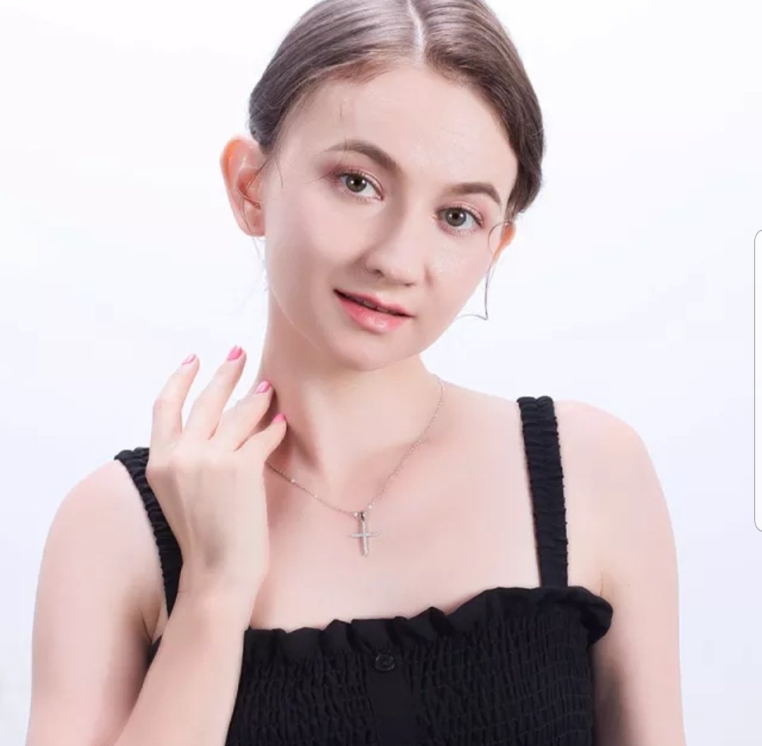 Zirconite Cubic Zirconia sterling Silver Cross Pendant.TP6375