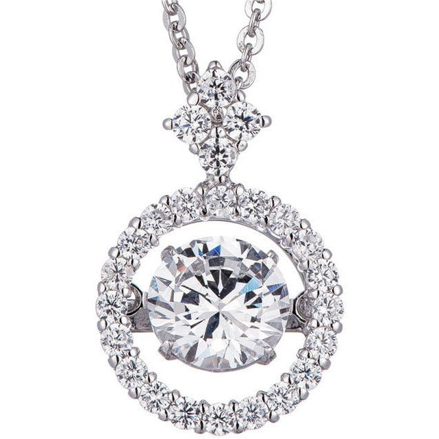 Dancing Diamond Veneer Sterling silver Pendant. 635P217