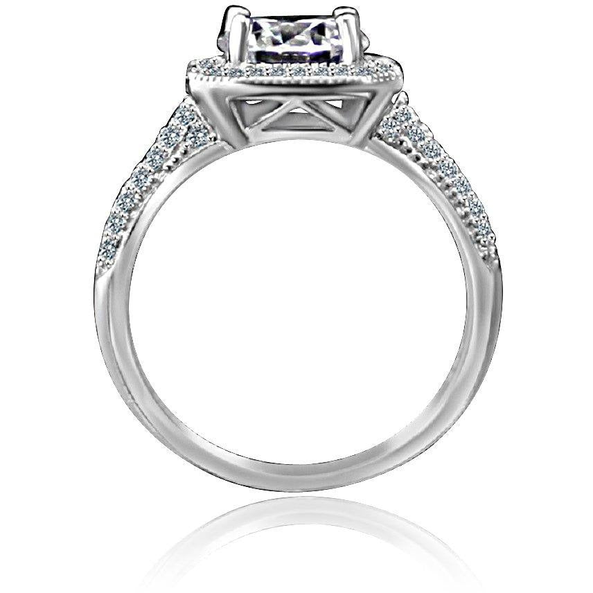 2CT Round Diamond Veneer Cubic Zirconiar Ring. 635R4002