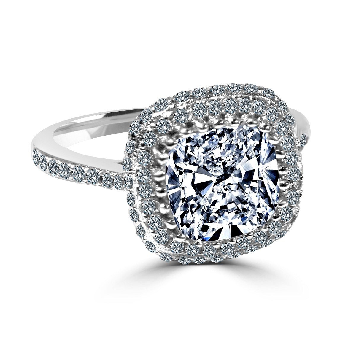 2CT Cushion Diamond Veneer Cubic Zirconia Ring. 635R0249