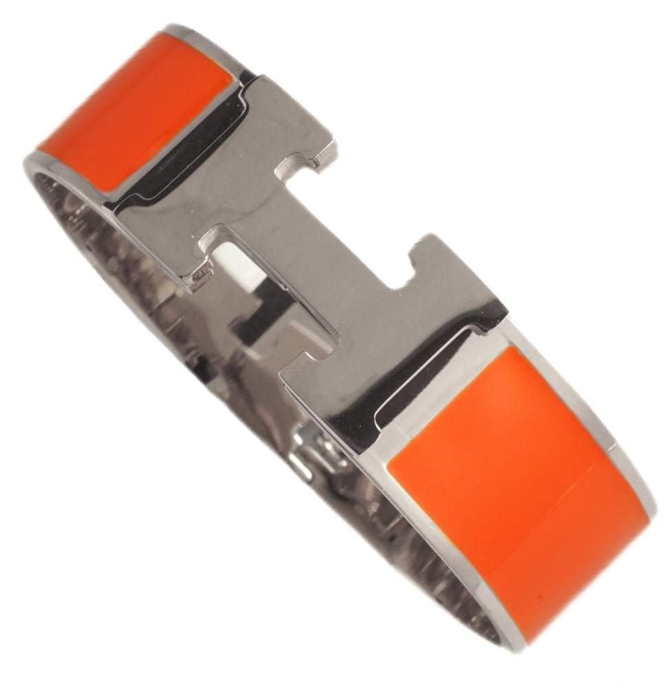 Zirconite enamel hinged Stainless Steel Bangle. 500B6487