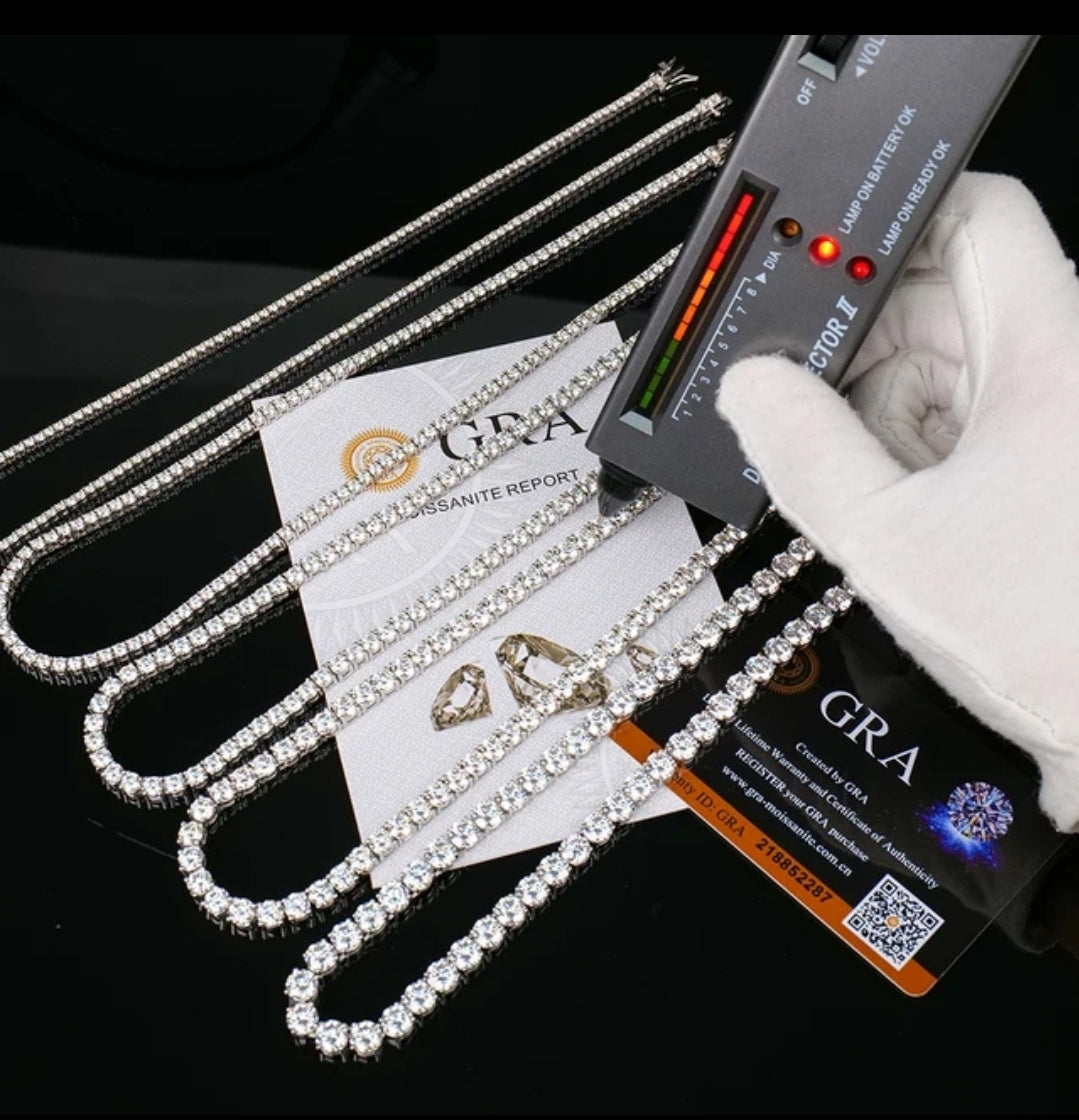 Moissanite Lab Created Diamond Tennis Necklace. 850N4MM