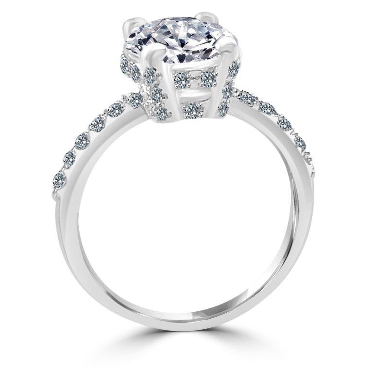 3.5CT intensely radiant Oval Diamond Veneer Cubic Zirconia Solitaire Sterling silver Ring.635R71252