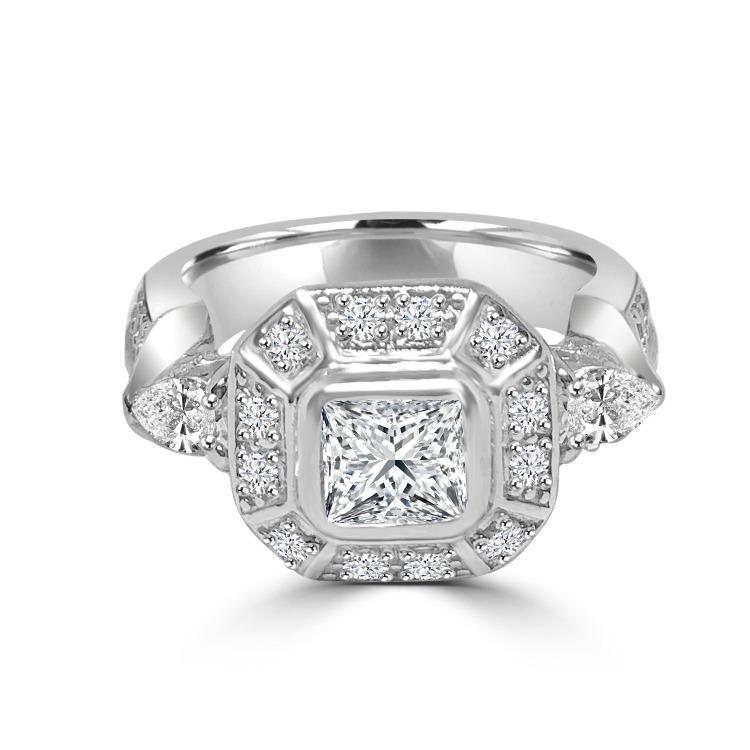 0.75CT Cushion Diamond Veneer Cubic Zirconia Ring. 635R12551