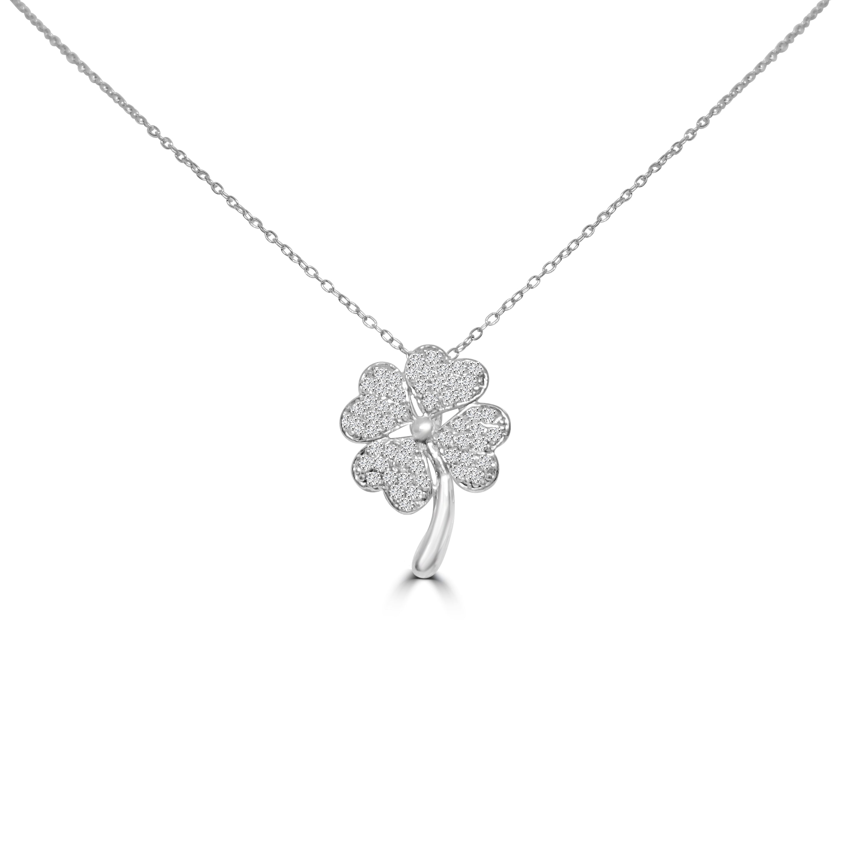 Clover Leaf Zirconite Cubic Zirconia Pendant S/S 546P20653