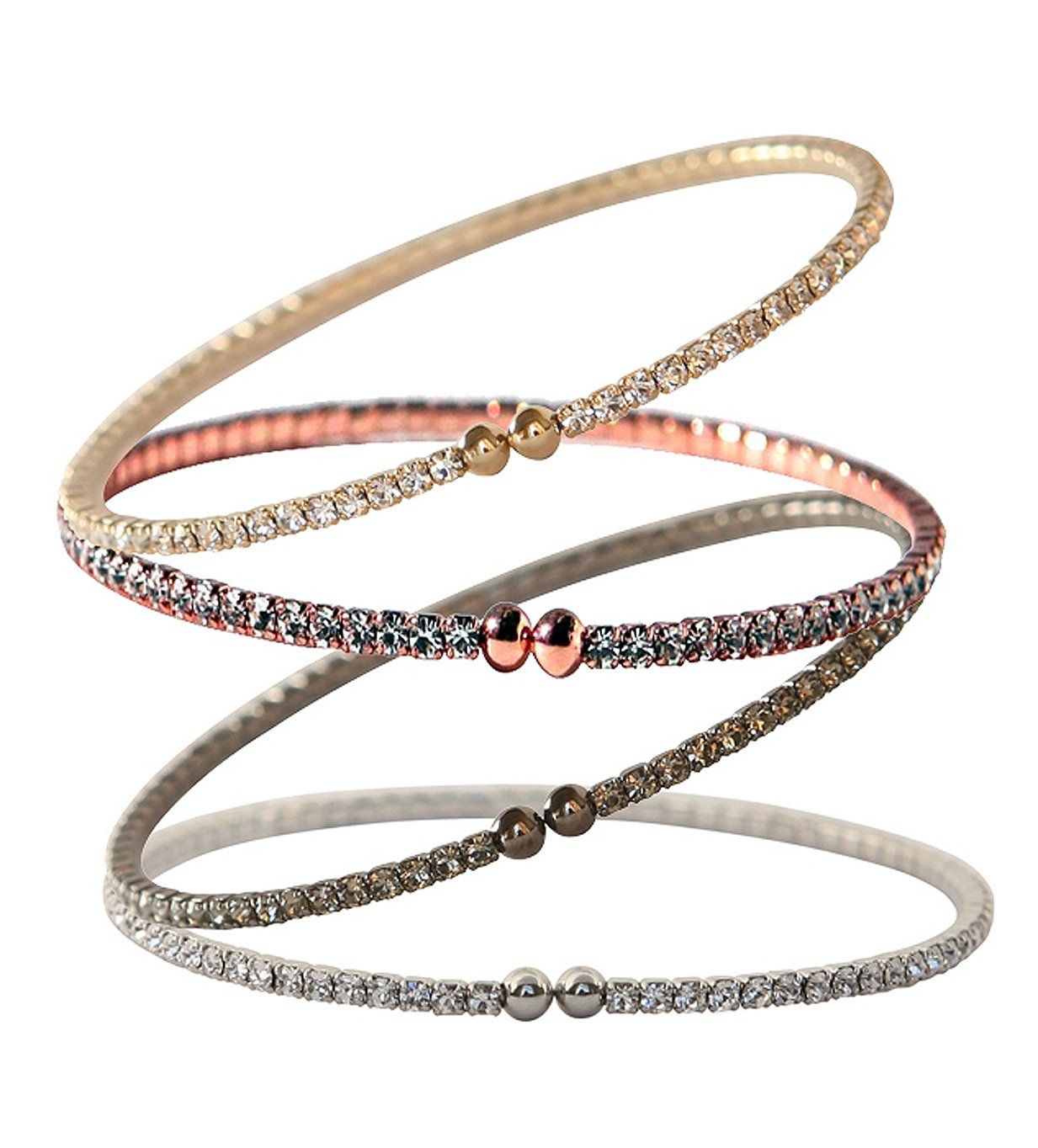 Face-off Zirconite Crystal  Bangle Bracelet. . 637Bx1