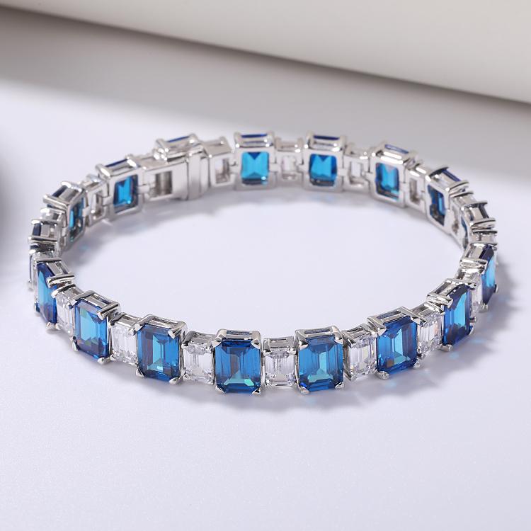 Couture Emerald Cut Zirconite Cubic Zirconia Bracelet. 809B1425
