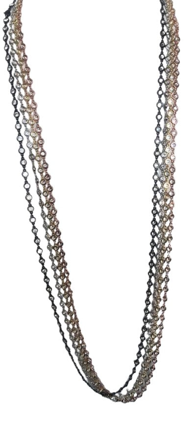 Zirconite Cubic Zirconia Stations Bold Necklace. 655ZBY