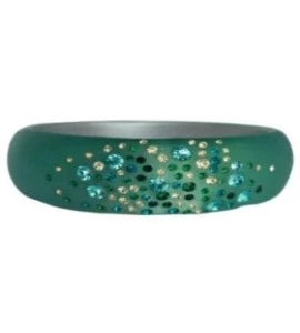 Zirconite Jeweled Acrylic Opaque Bangle Bracelet. 629B81361