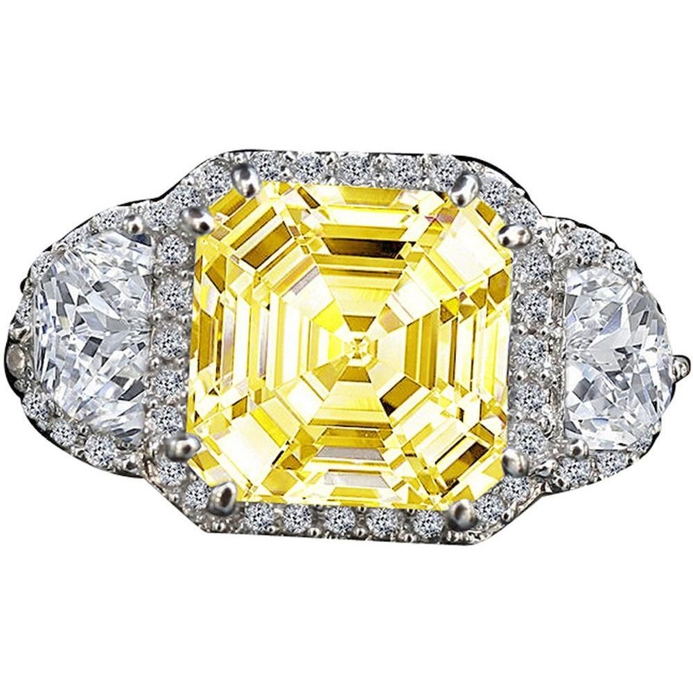 Asscher cut Cubic Zirconia vintage Ring