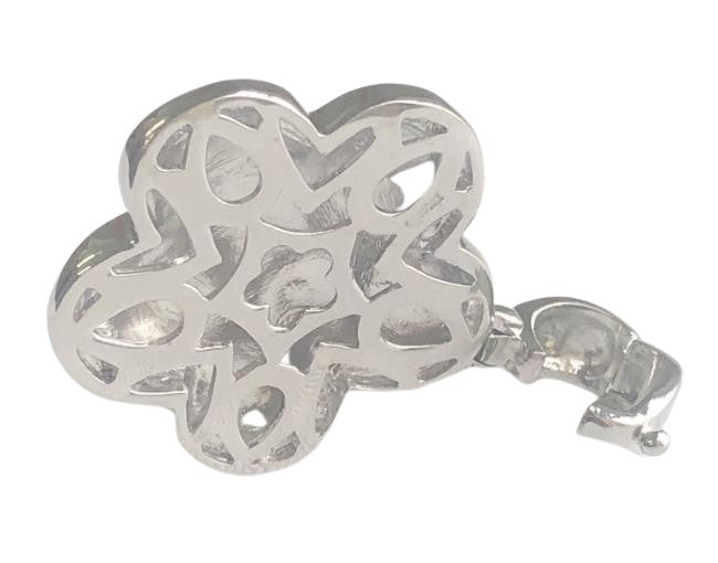 Five Leaf Enamel Clover on 3-strand Zirconite Stations Chain  Pendant Necklace. 501N39746