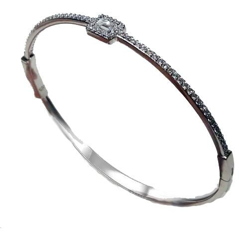 Zirconite Cubic Zirconia hinged Bangle Bracelet.698B002