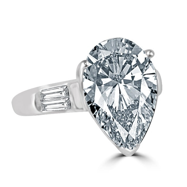 4CT Pear Diamond Veneer Cubic Zirconia Ring  635R71343
