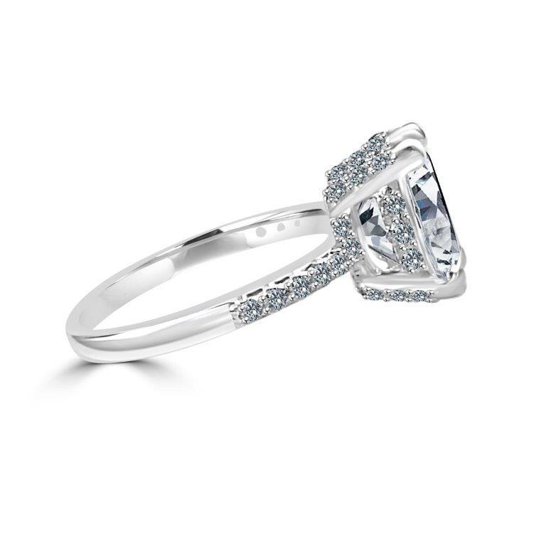3.5CT intensely radiant Oval Diamond Veneer Cubic Zirconia Solitaire Sterling silver Ring.635R71252