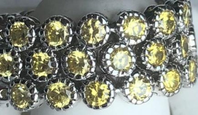 Cubic Zirconia flexible three rows Ring. AR3560