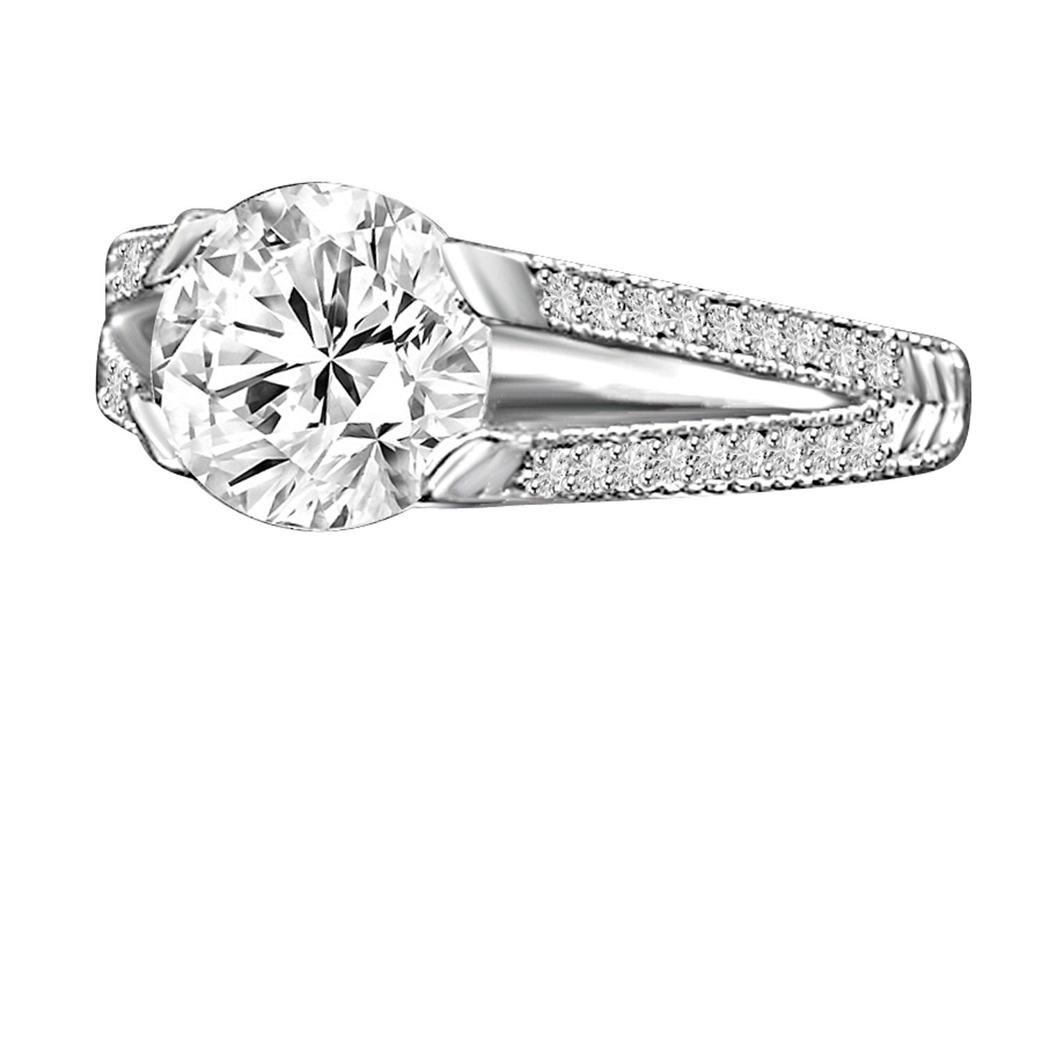 3CT Round Diamond Veneer Cubic Zirconia Tension Ring. 635R13624