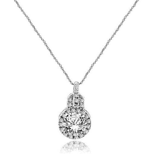 Round Diamond Veneer Cubic Zirconia Pendant. 635P10687A